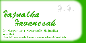 hajnalka havancsak business card